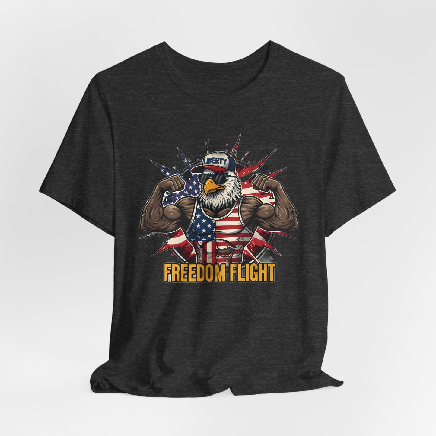 Freedom Flight T-Shirt — Patriotic Eagle Flag Graphic Tee