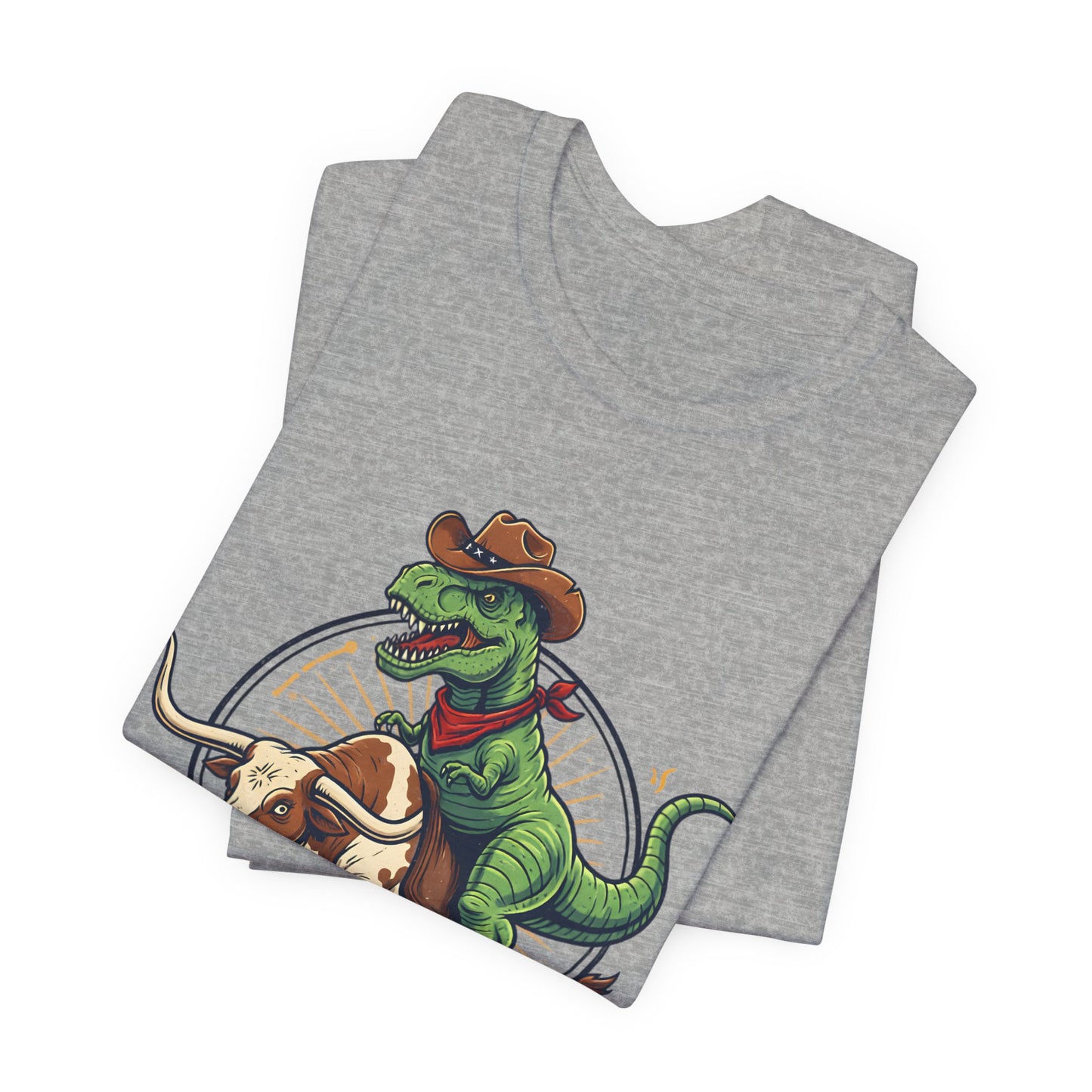 CowboySaurus Rex T‑Shirt — Funny Cowboy T‑Rex Graphic Tee for Kids & Adults