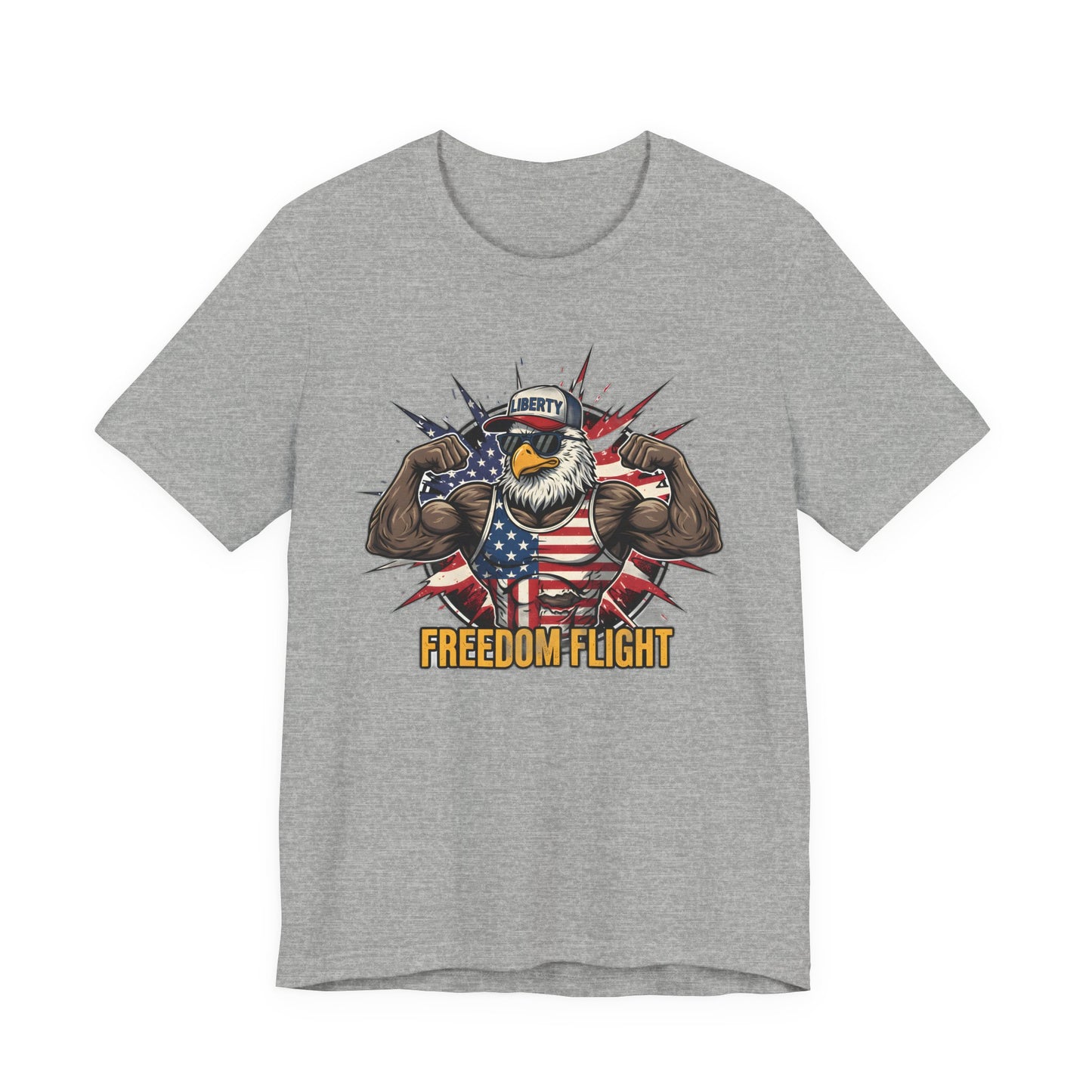 Freedom Flight T-Shirt — Patriotic Eagle Flag Graphic Tee