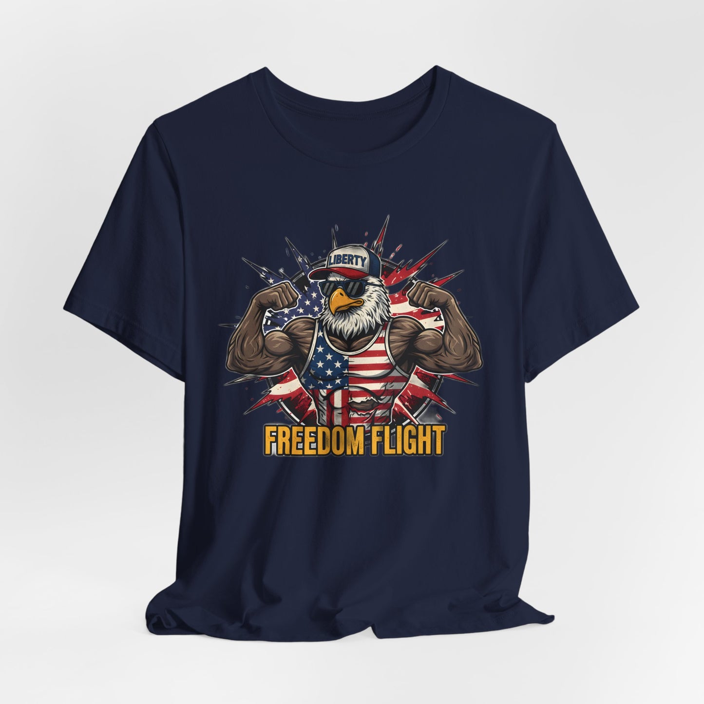 Freedom Flight T-Shirt — Patriotic Eagle Flag Graphic Tee