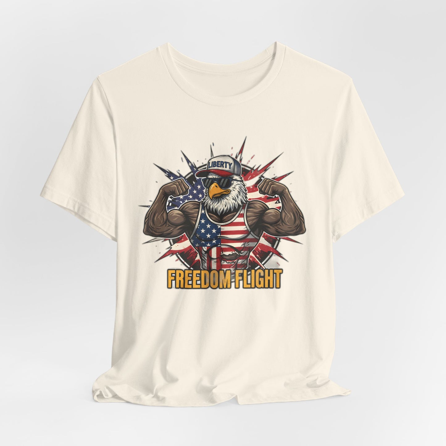 Freedom Flight T-Shirt — Patriotic Eagle Flag Graphic Tee