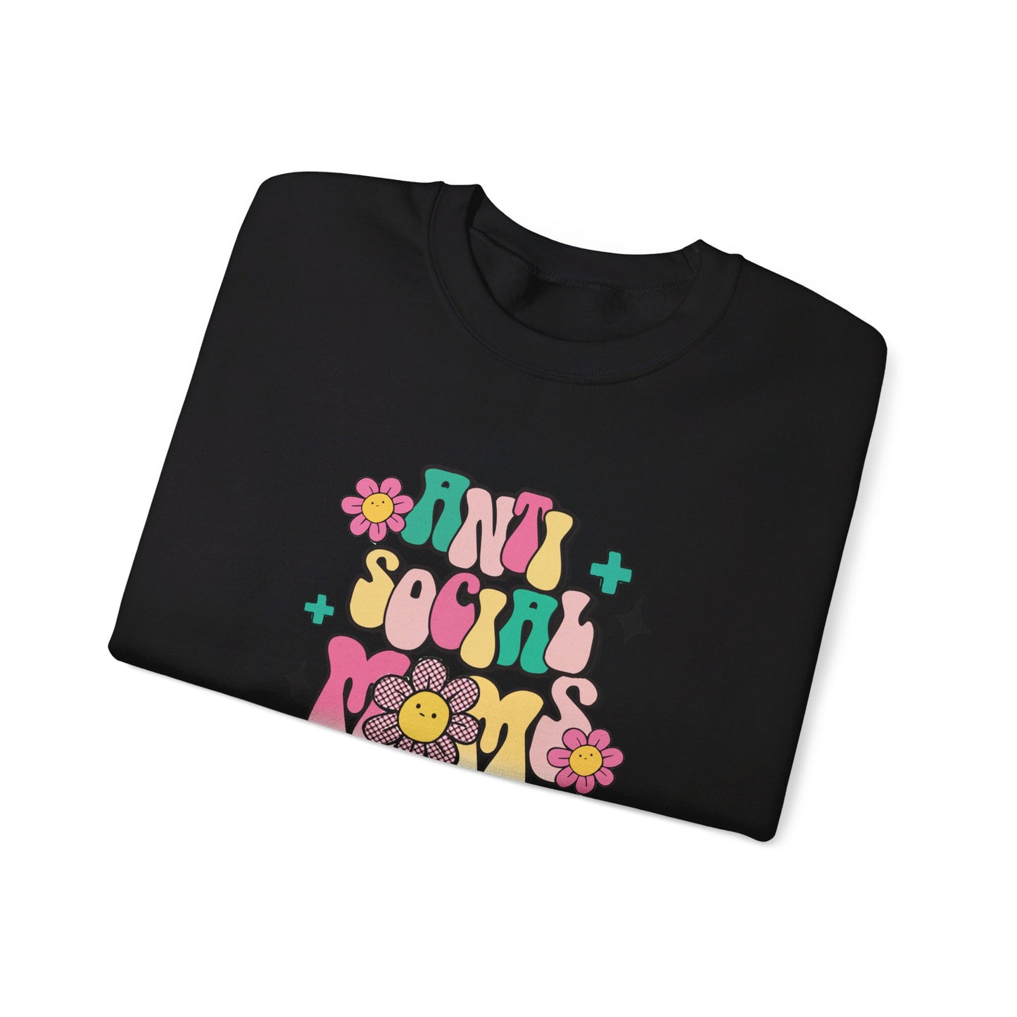 Anti Social Mom Club" Gildan 18000 Sweatshirt – Cozy, Funny Sweatshirt for Moms Who Love Their Space, Comfortable & Stylish Pullover for Everyday Wear