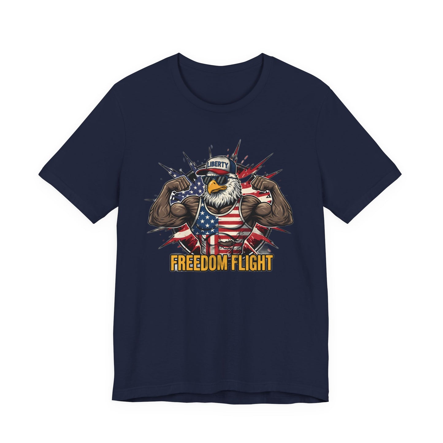 Freedom Flight T-Shirt — Patriotic Eagle Flag Graphic Tee