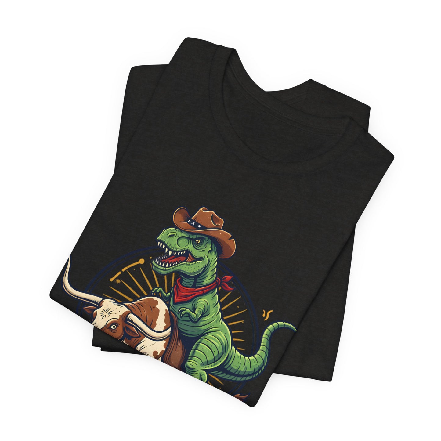 CowboySaurus Rex T‑Shirt — Funny Cowboy T‑Rex Graphic Tee for Kids & Adults