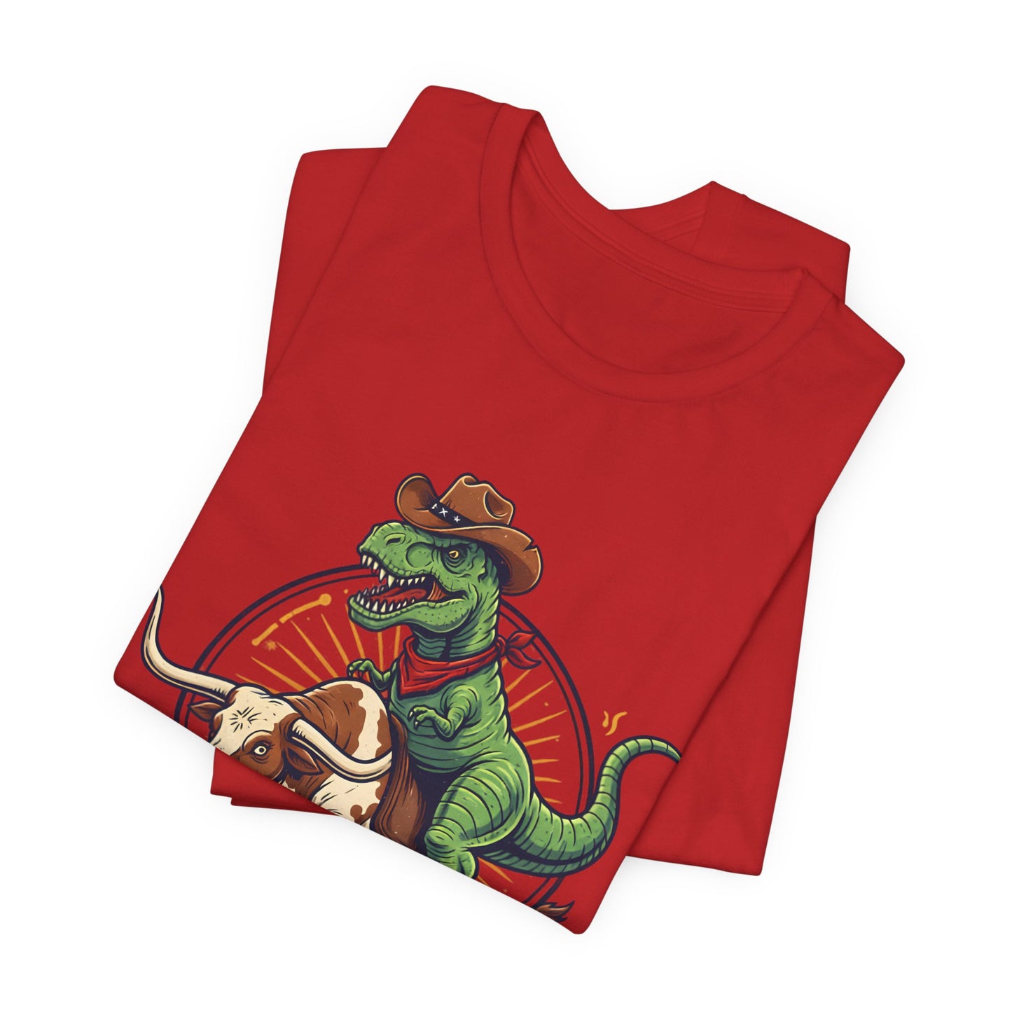 CowboySaurus Rex T‑Shirt — Funny Cowboy T‑Rex Graphic Tee for Kids & Adults