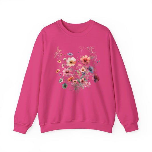 Cottage core| Boho | Pressed Flowers | Cozy Fall Sweater | Oversized | Botanical Plant Nature | Cozy Fall Sweatshirt