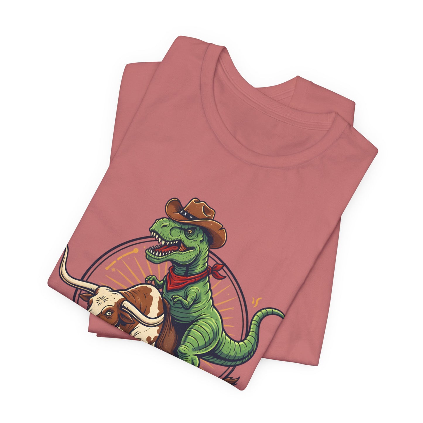 CowboySaurus Rex T‑Shirt — Funny Cowboy T‑Rex Graphic Tee for Kids & Adults