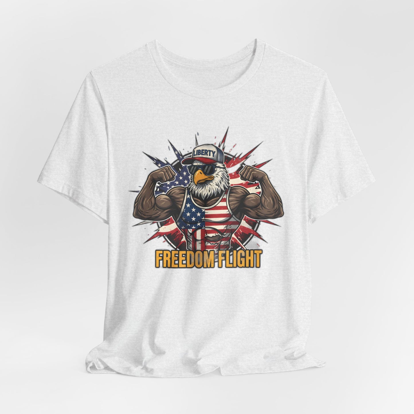 Freedom Flight T-Shirt — Patriotic Eagle Flag Graphic Tee