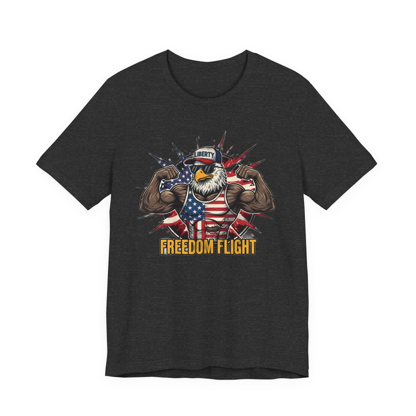 Freedom Flight T-Shirt — Patriotic Eagle Flag Graphic Tee