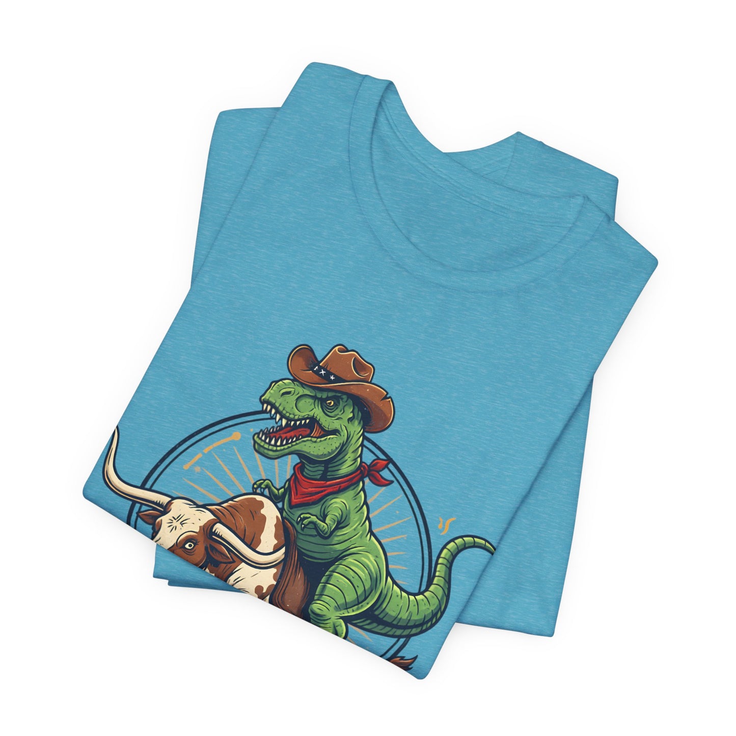 CowboySaurus Rex T‑Shirt — Funny Cowboy T‑Rex Graphic Tee for Kids & Adults