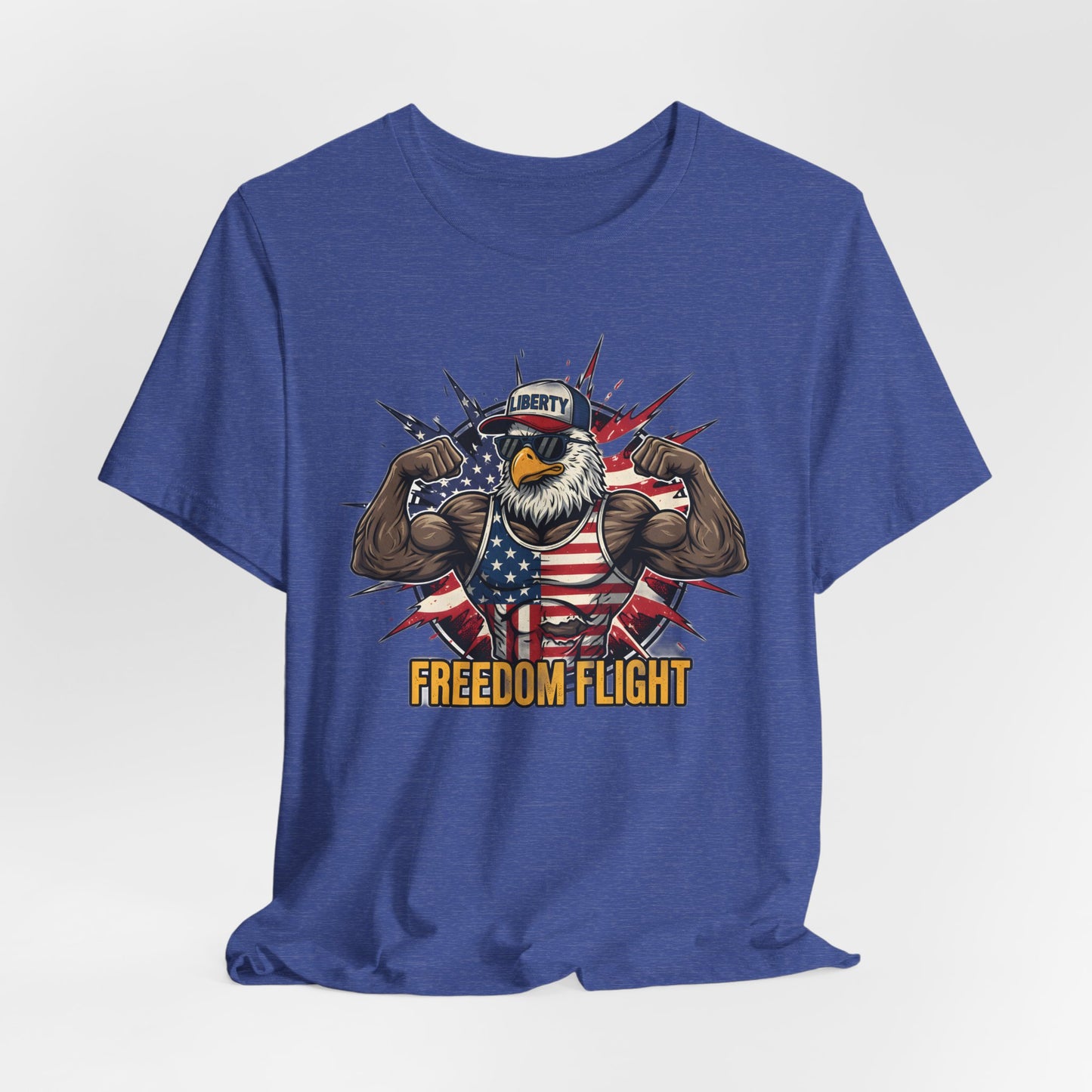 Freedom Flight T-Shirt — Patriotic Eagle Flag Graphic Tee