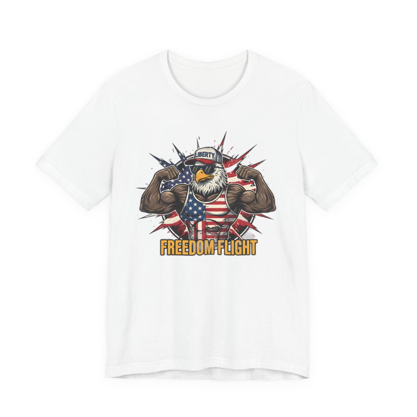 Freedom Flight T-Shirt — Patriotic Eagle Flag Graphic Tee
