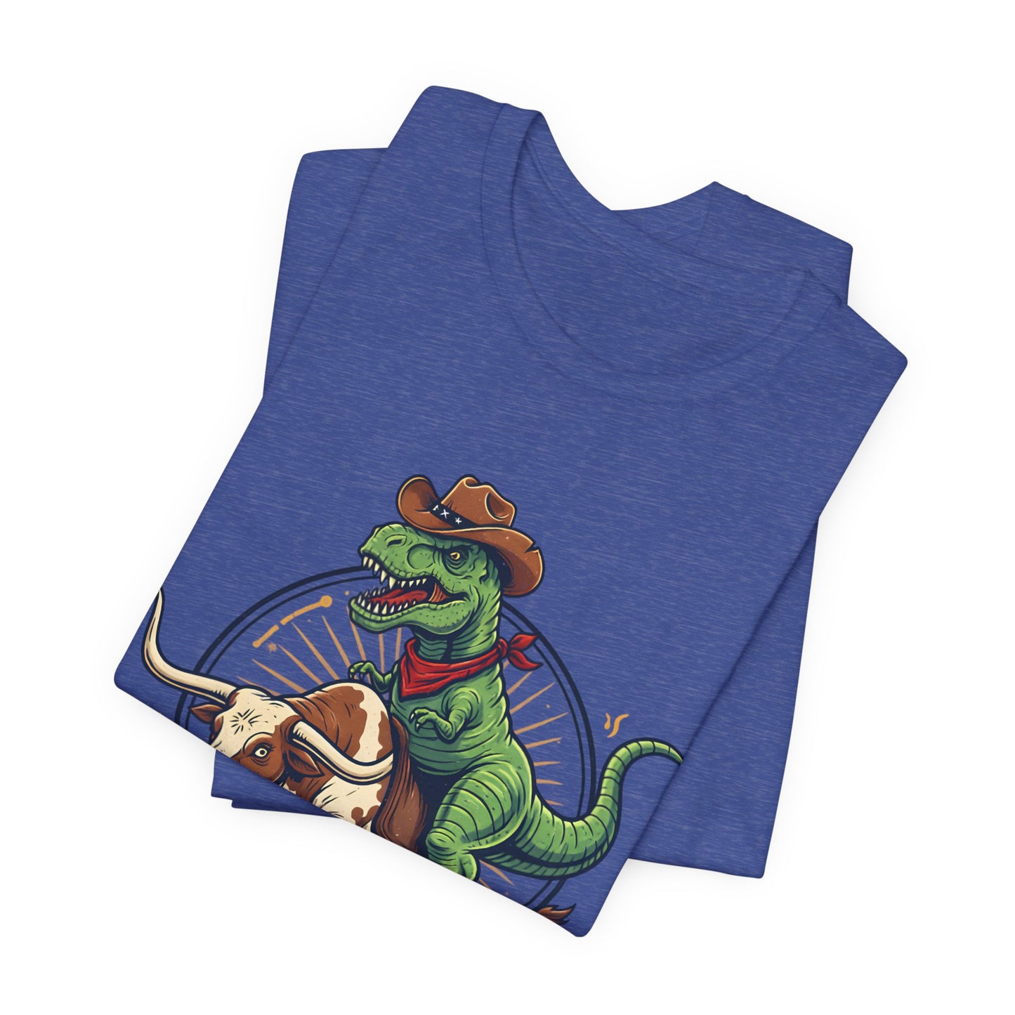 CowboySaurus Rex T‑Shirt — Funny Cowboy T‑Rex Graphic Tee for Kids & Adults
