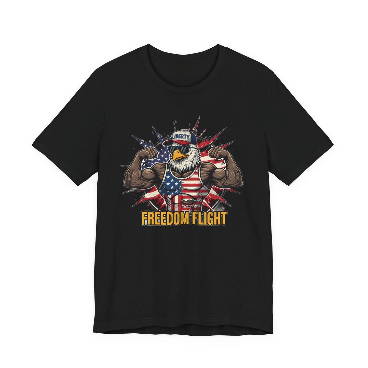 Freedom Flight T-Shirt — Patriotic Eagle Flag Graphic Tee