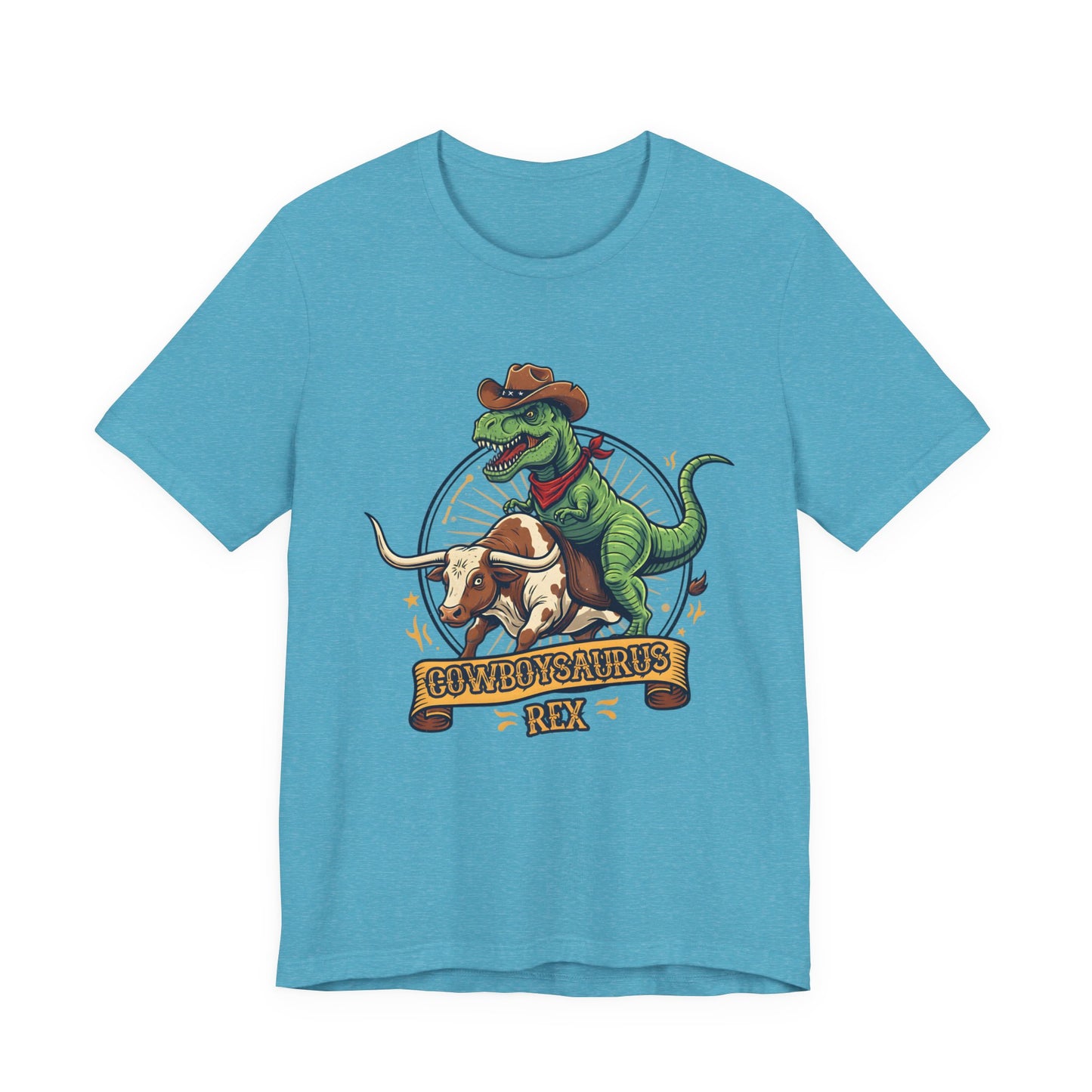 CowboySaurus Rex T‑Shirt — Funny Cowboy T‑Rex Graphic Tee for Kids & Adults