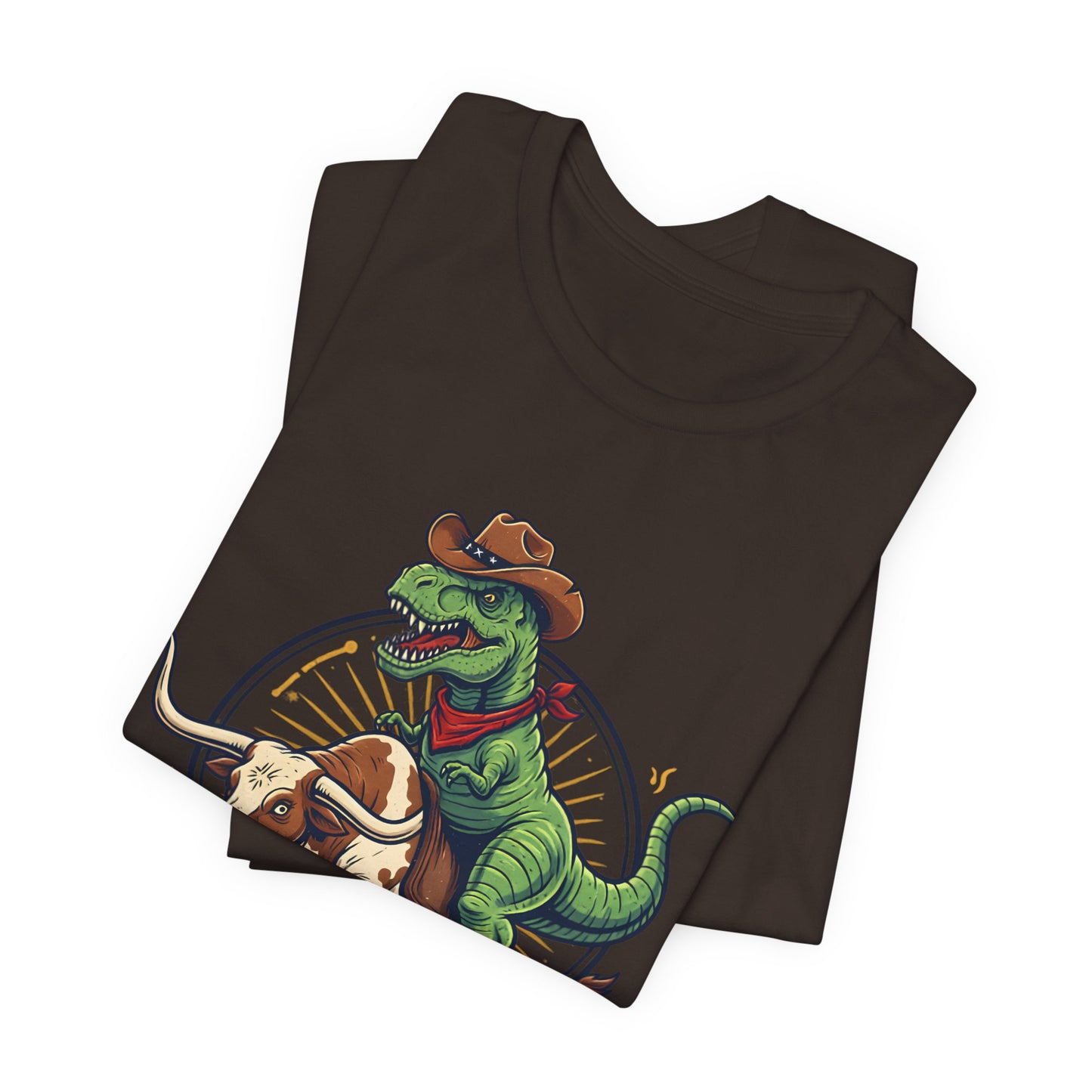 CowboySaurus Rex T‑Shirt — Funny Cowboy T‑Rex Graphic Tee for Kids & Adults