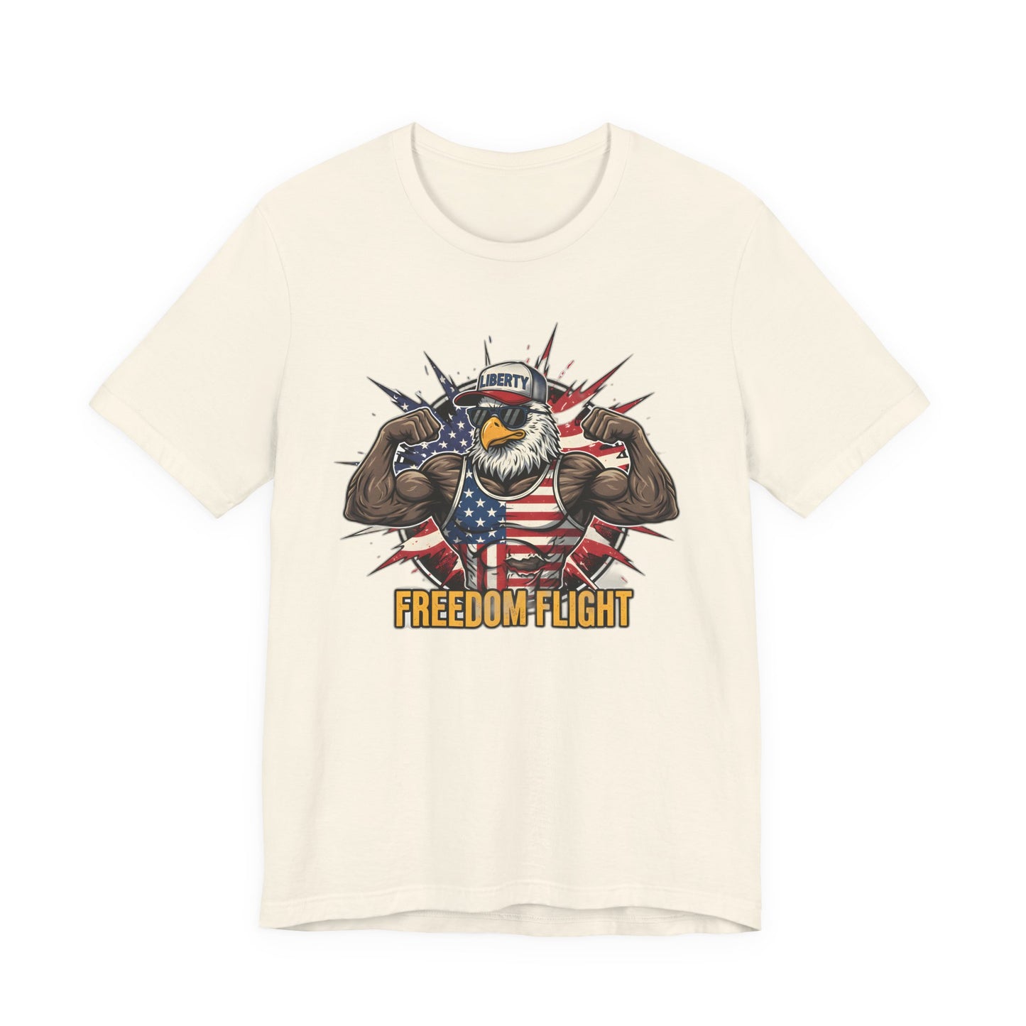 Freedom Flight T-Shirt — Patriotic Eagle Flag Graphic Tee