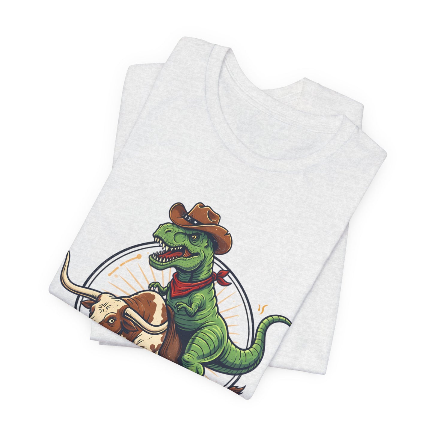 CowboySaurus Rex T‑Shirt — Funny Cowboy T‑Rex Graphic Tee for Kids & Adults