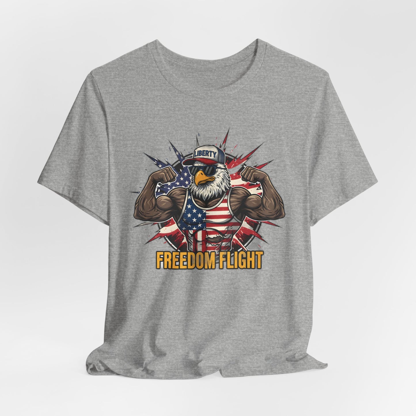 Freedom Flight T-Shirt — Patriotic Eagle Flag Graphic Tee